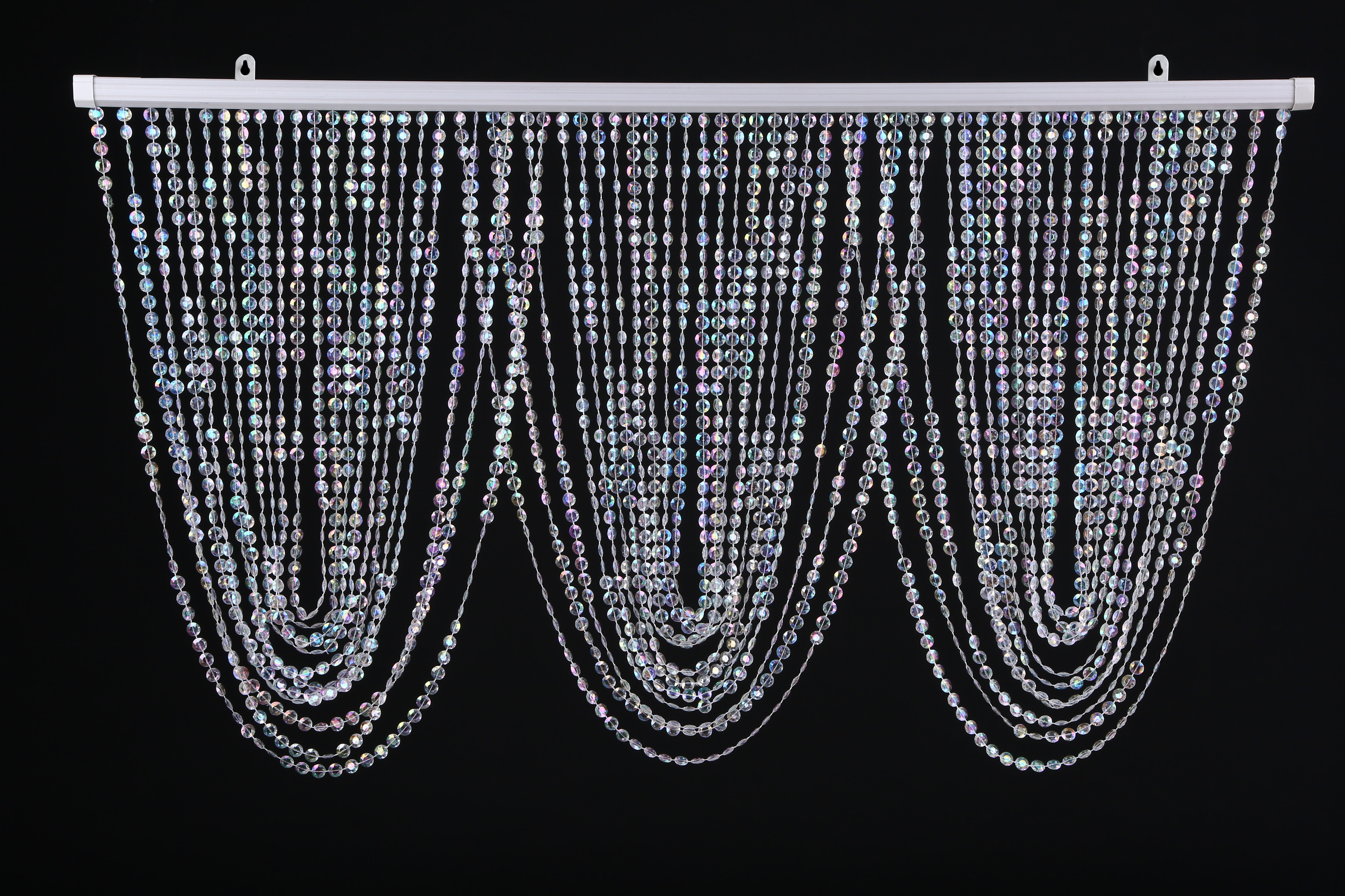 Crystal Iridescent Diamond Cut Swag Curtain