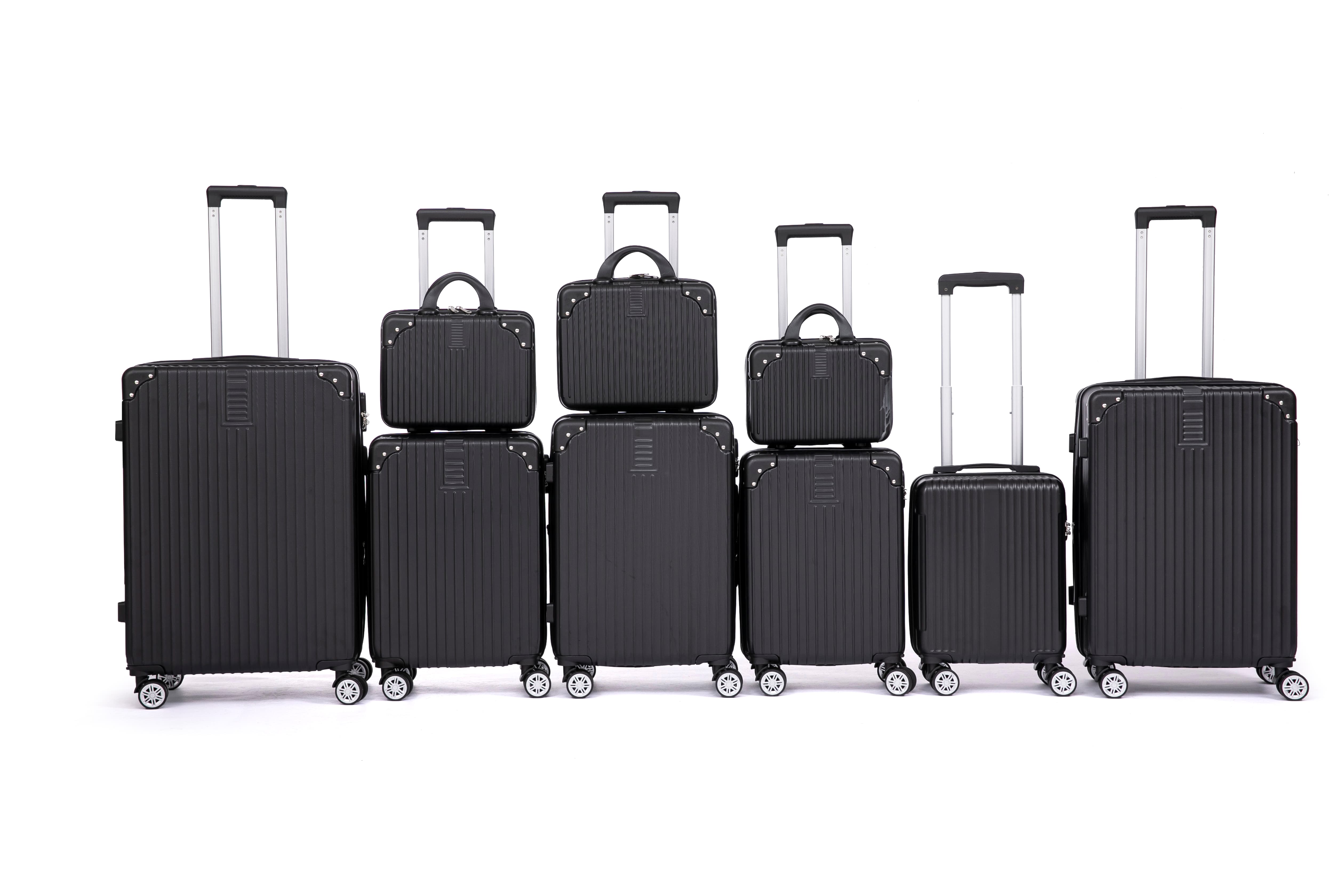 Baonai Instagram Viral Dual Zipper & 360° Spinner Wheels Fashion-Forward 9-Piece Luggage Set