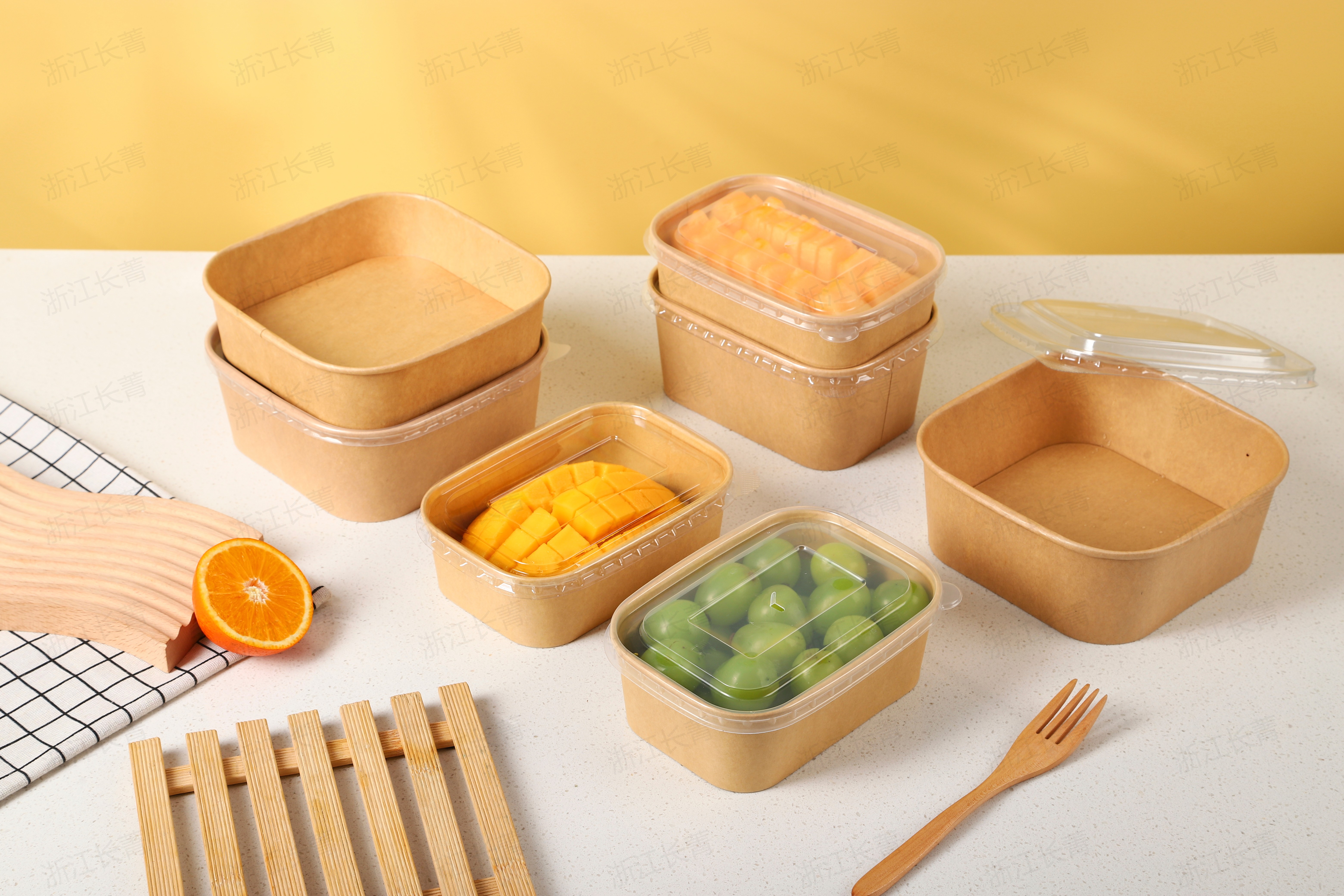 Fast Food Kraft Paper Take-away Bento-box
