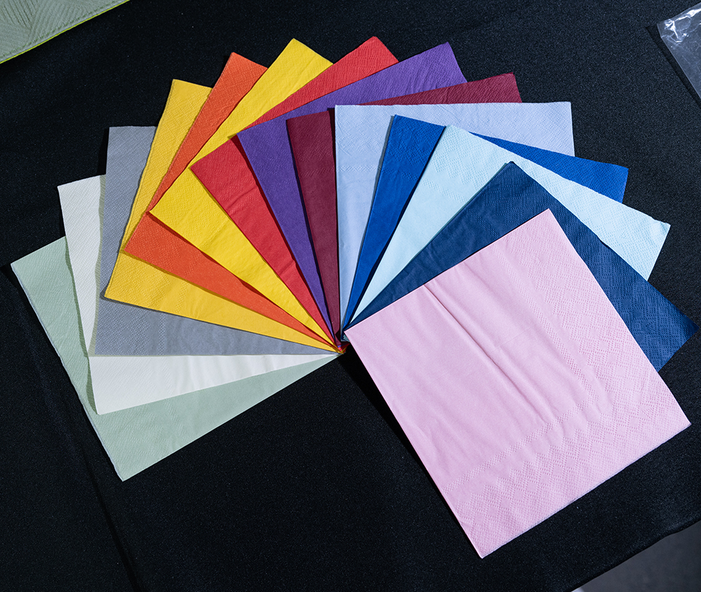 Colored paper napkins