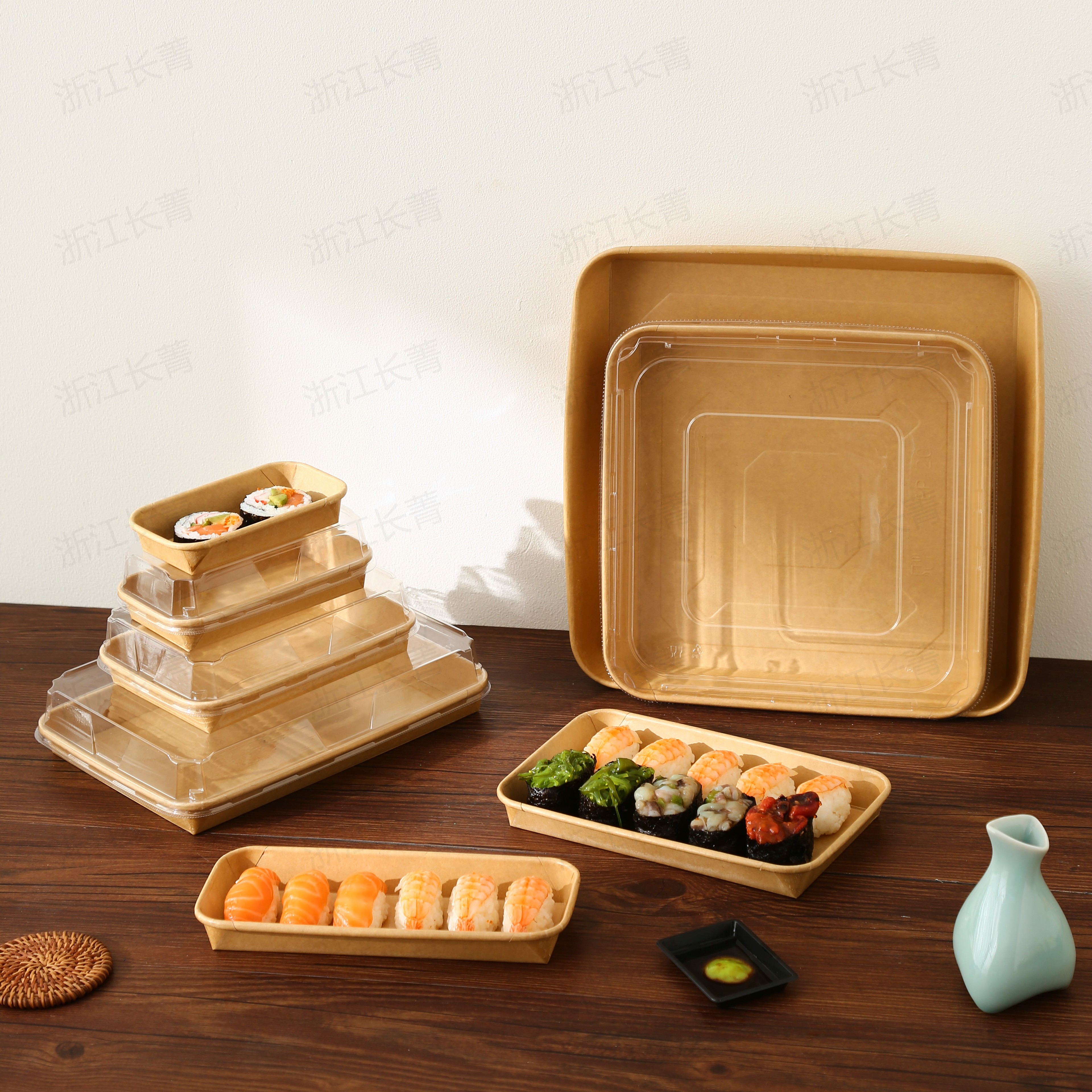 Eco-Friendly Sushi Container with Waterproof Kraft Paper
