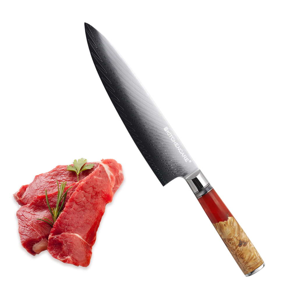Hip-home resin and wood vg10 damascus steel chef knife