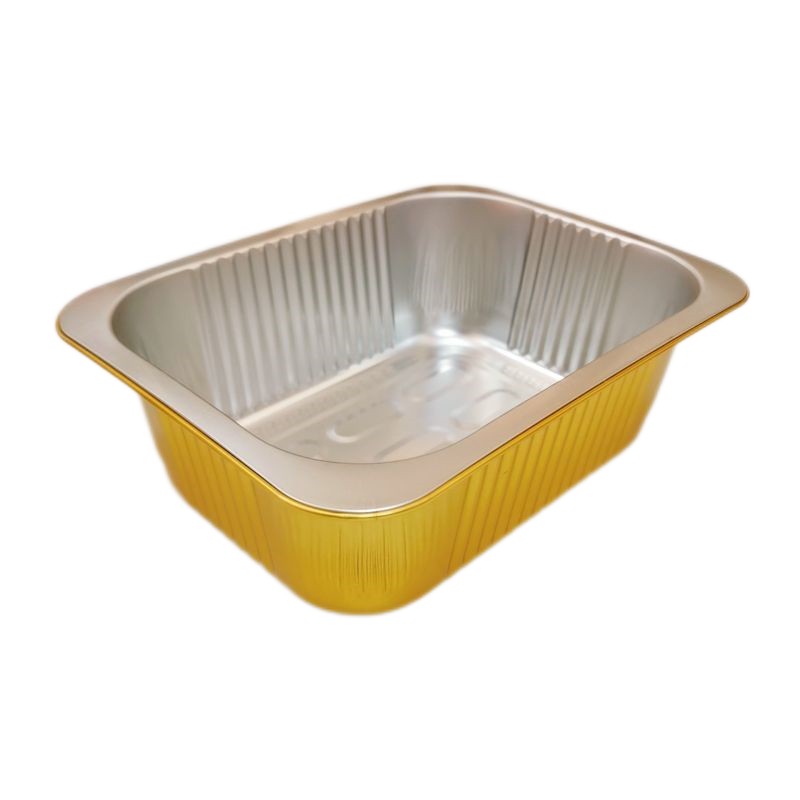 High-Quality Wrinkle-Free Gold Aluminum Foil Containers for Food Packaging, Baking, Takeout