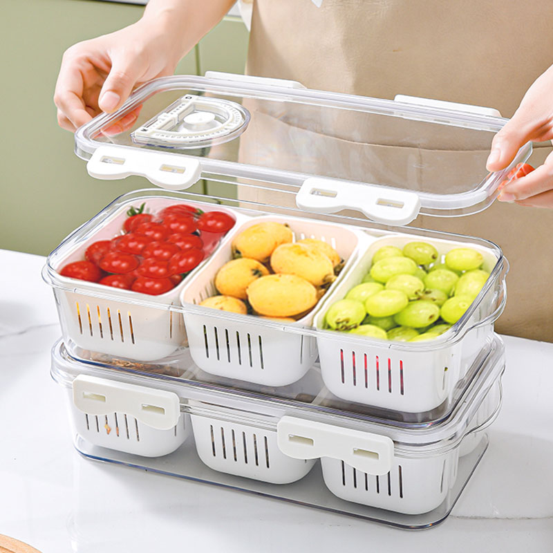 Kitchen ingredients three-panel crisper