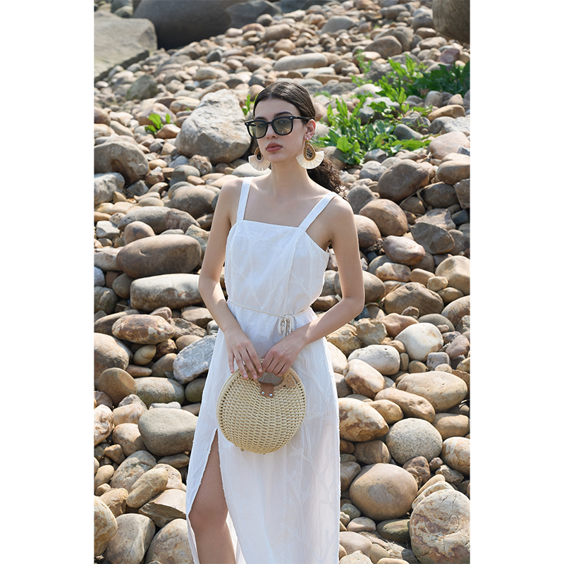 White floral cut sundress