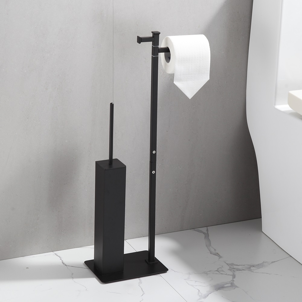 Modern design Chrome stainless steel bathroom toilet brush with paper holder