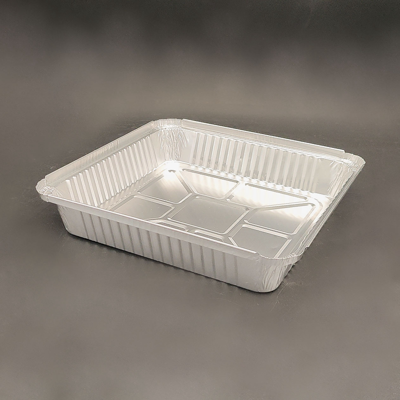 Square Aluminum Foil Containers with Lids, Disposable Food Storage Boxes, Food-Grade Aluminum Trays