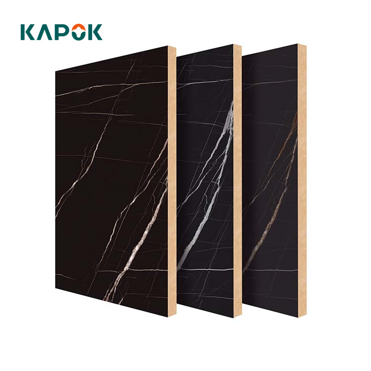 KAPOK Stone grain fiberboard melamine MDF panel for home decoration