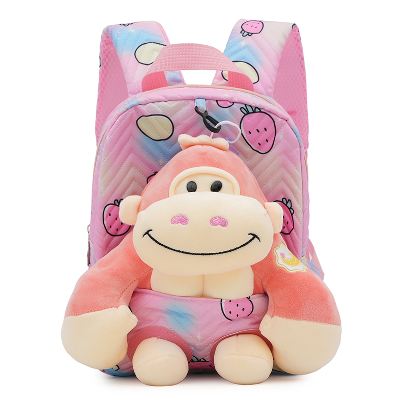 3D Cartoon Orangutan Doll Kindergarten Kids Backpack