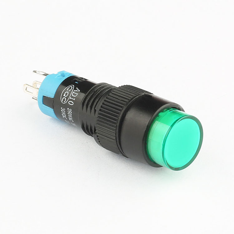 10mm 12v green illuminated push button switch