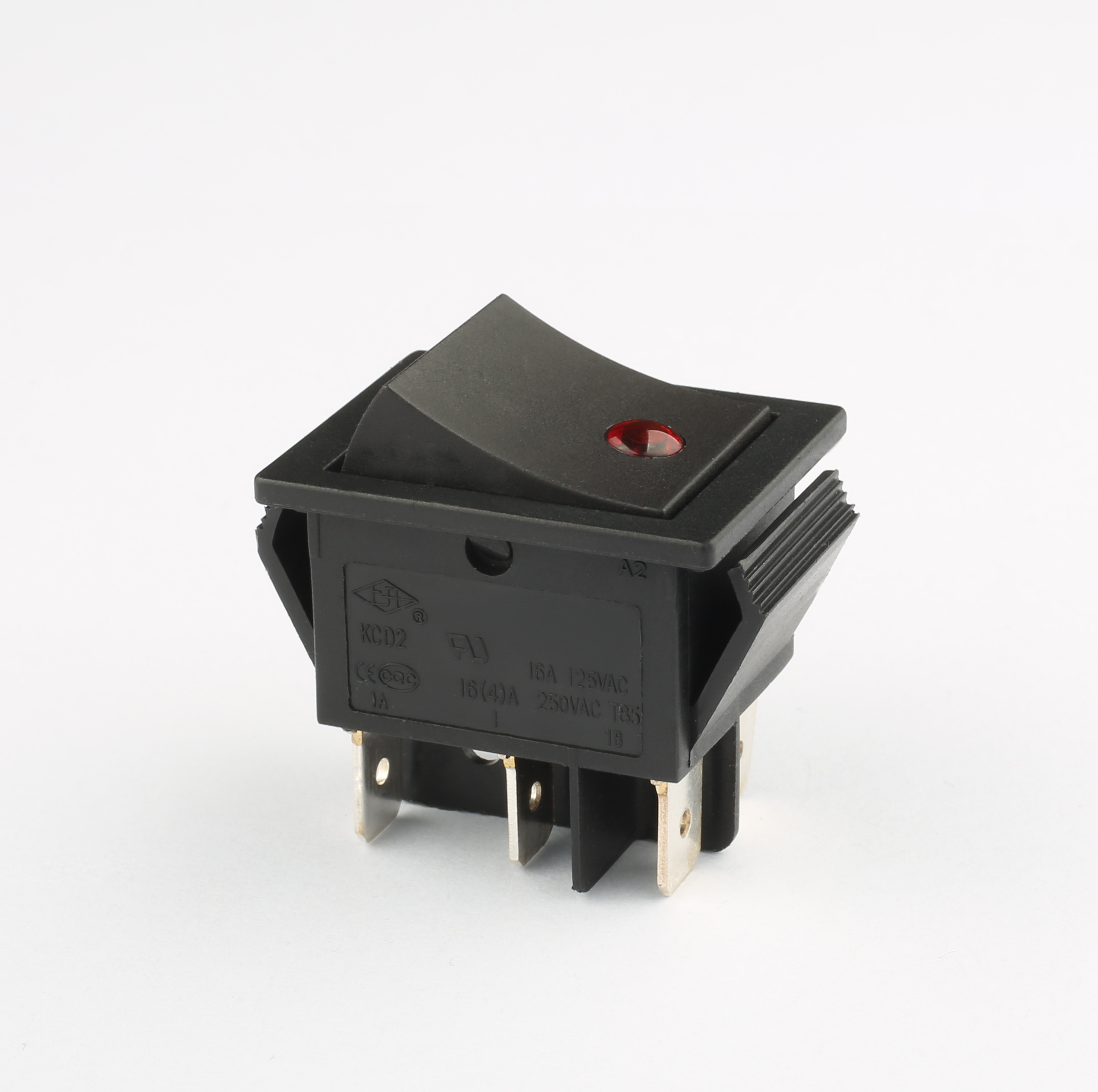 Zhongxing Wright 16A 250V 30*22mm DPST DPTT Dot Illuminated Rocker Switch