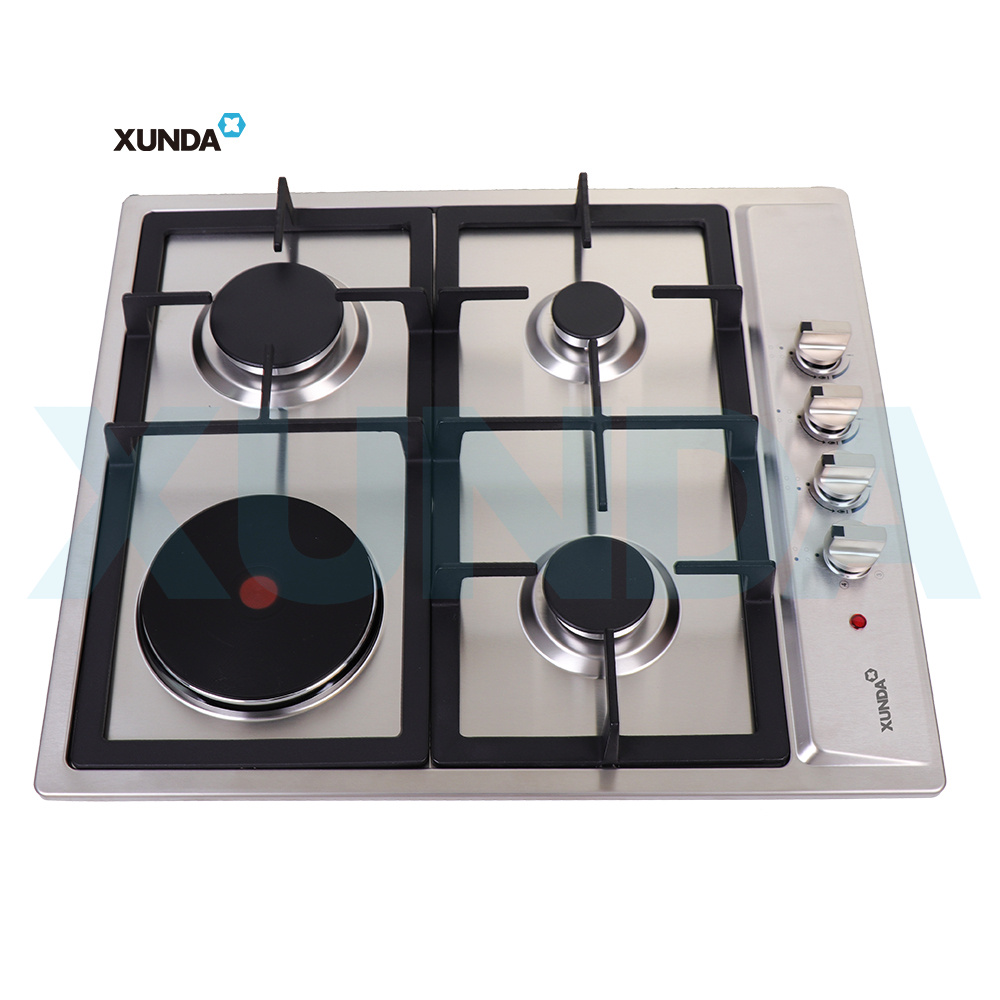 XUNDA 4 burners European style built in gas electric hot plate hob gas stove gas cooktops F4-S60E1B