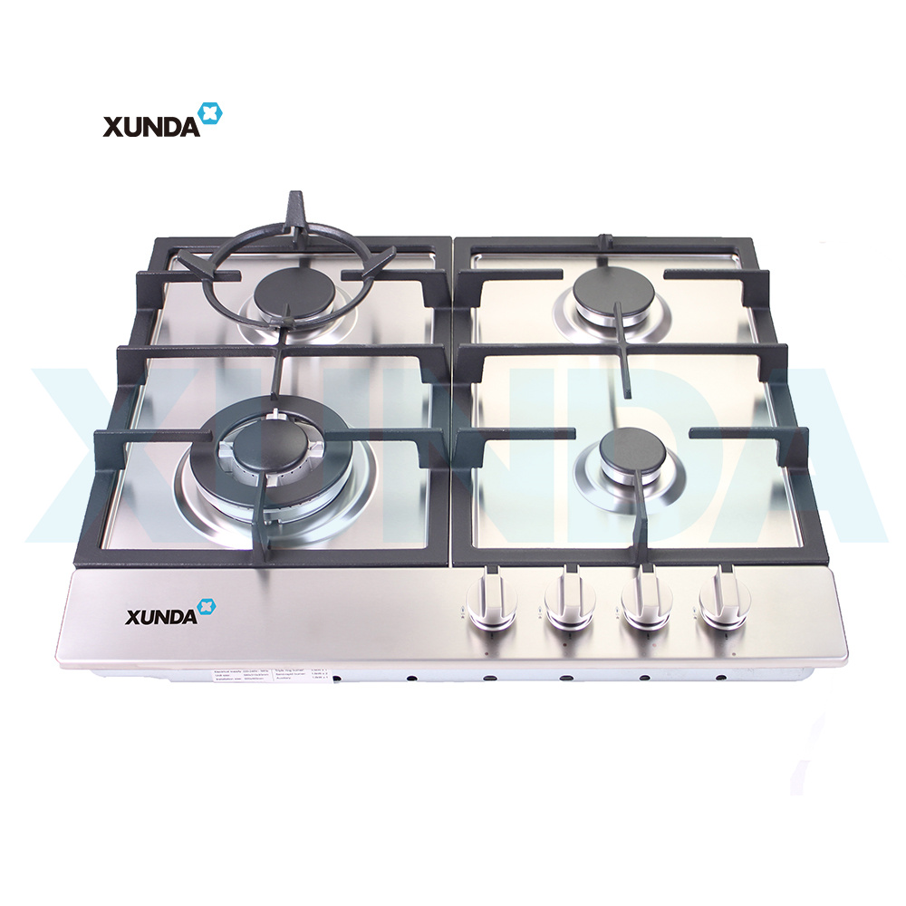 XUNDA 4 burners European style built in gas electric hot plate hob gas stove gas cooktops F4-S60L2B