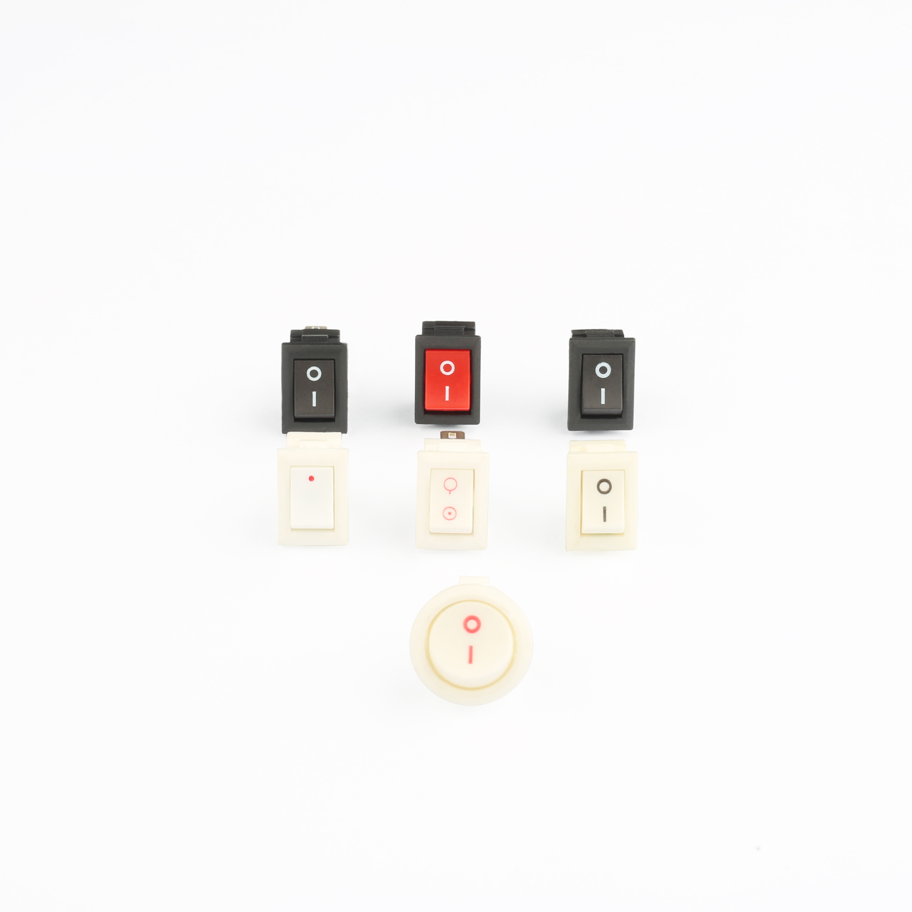 Zhongxing Wright High Quality White Black on off 14*9.3mm 14mm Round Square Rocker Switch