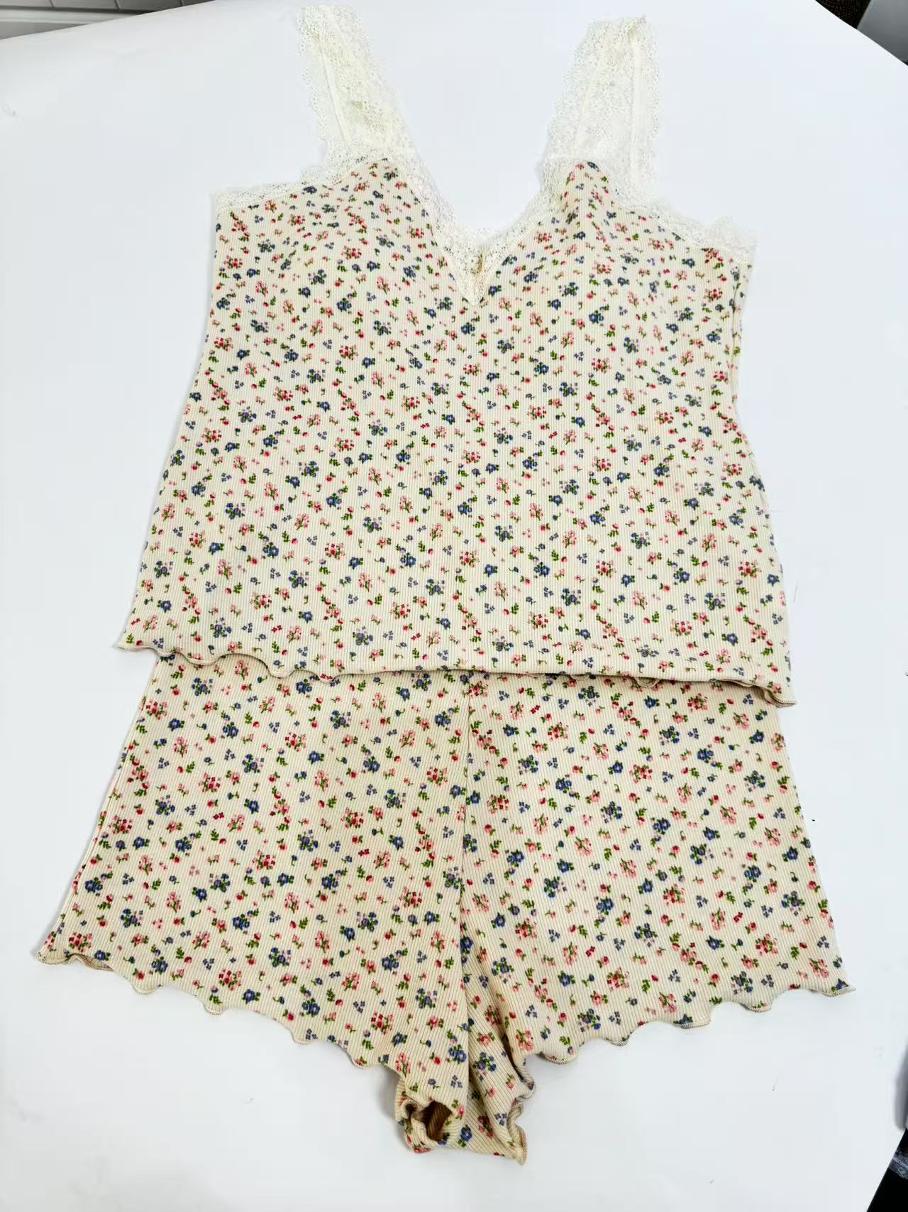 Cotton halter-neck short pajamas