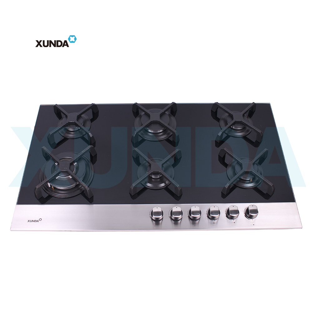 XUNDA 6 burners European style built in gas hob gas stove gas cooktops F6-B90L2CA