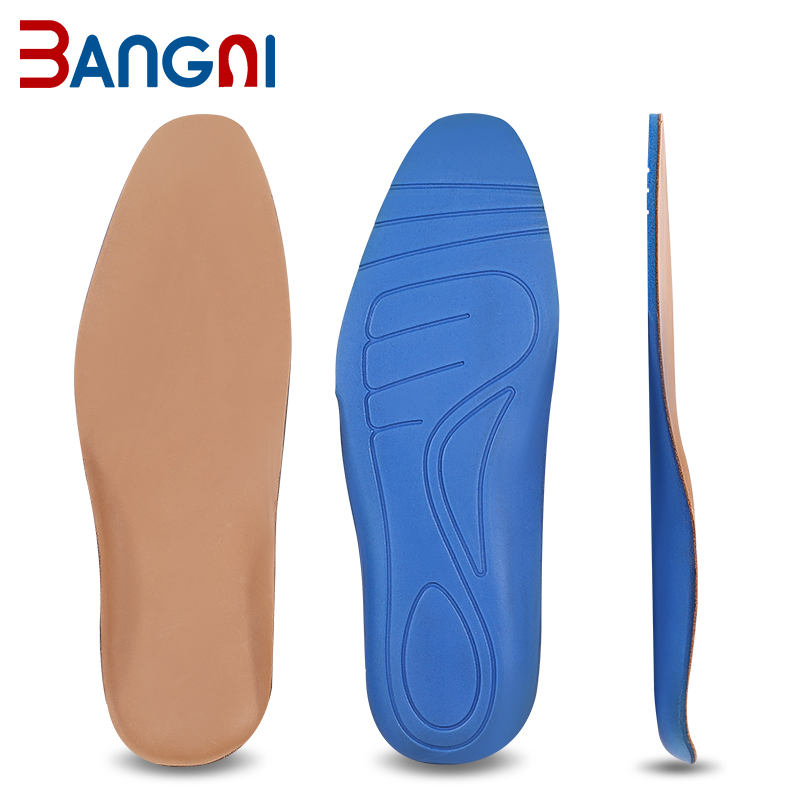 3angni Comfortable Breathable Sweat-absorbent Antibacterial Leather Shoe Insole