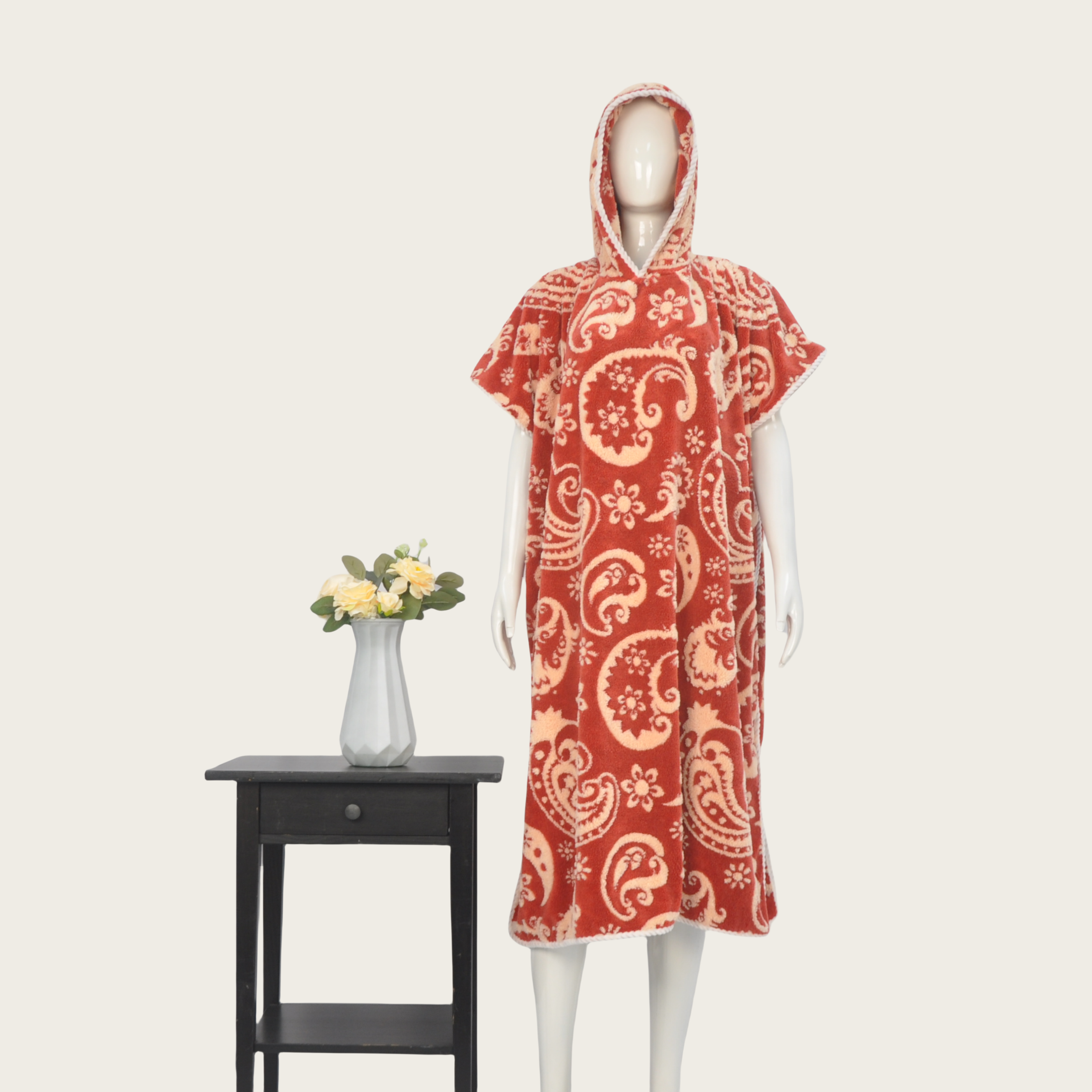 Coral Fleece Jacquard Bathrobe