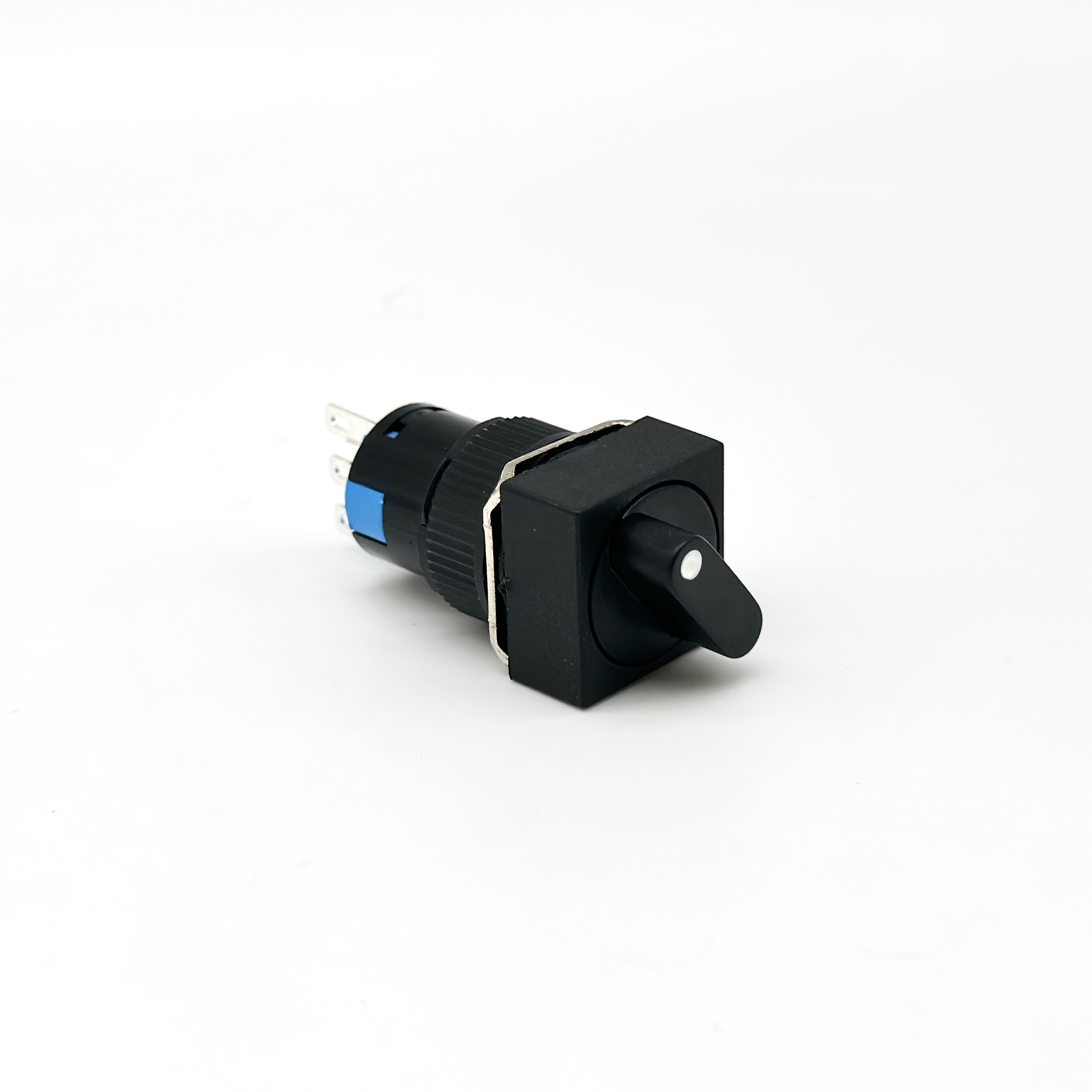 Zhongxing Wright Hot Sale Black 16mm SP DP Square Self-latching Rotary Switch
