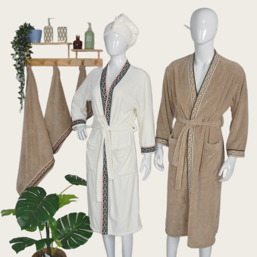 Coral Fleece Tape Bathrobe