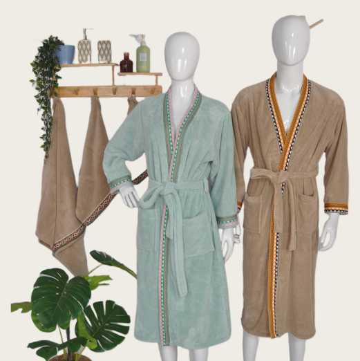 Coral Fleece Tape Bathrobe