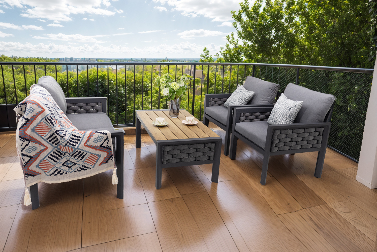4pcs with webbing sofa set