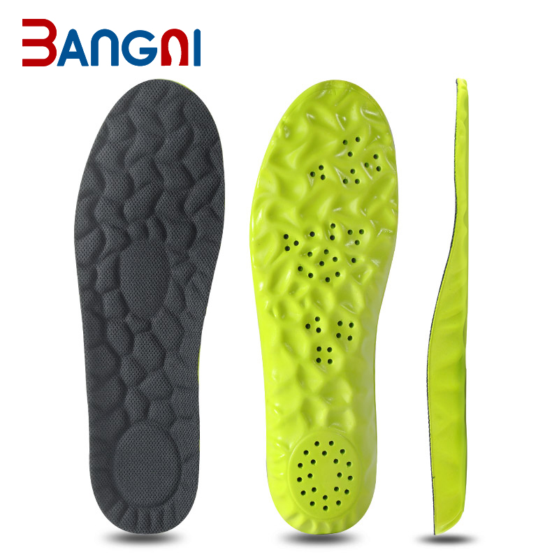 3angni Gray Light Green Breathable Sports PU Comfortable Insoles