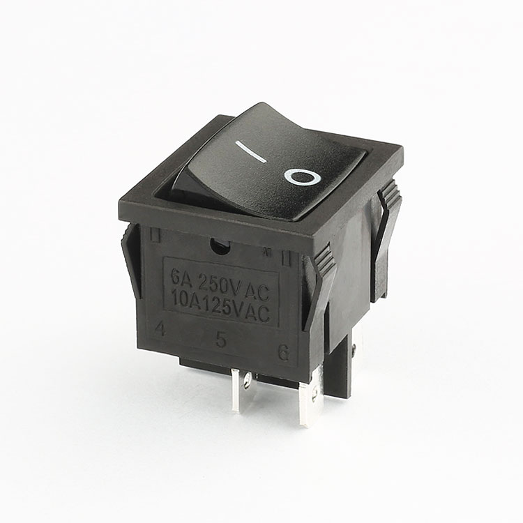 6A 250V double pole momentary rocker switch