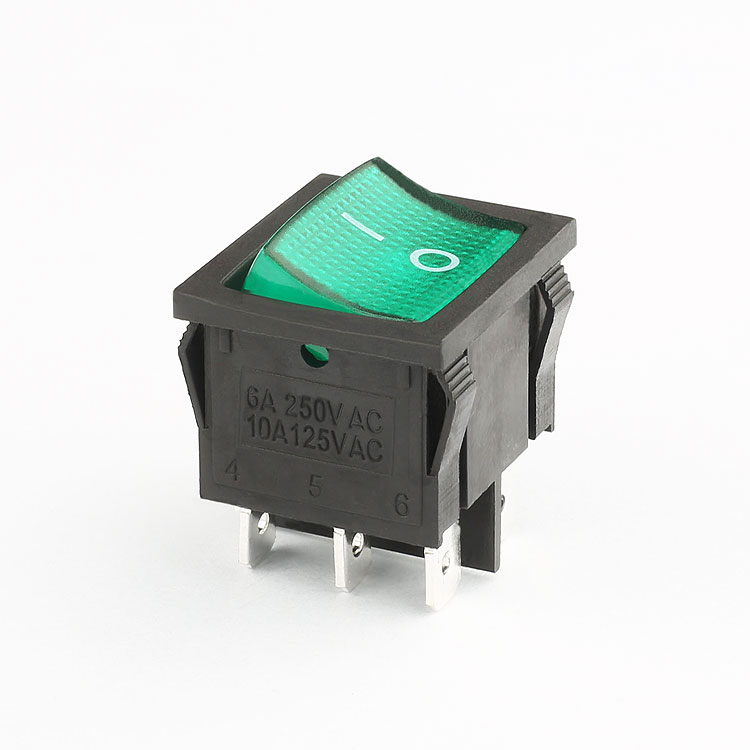 Factory supply 6A 250V double pole on on rocker switch