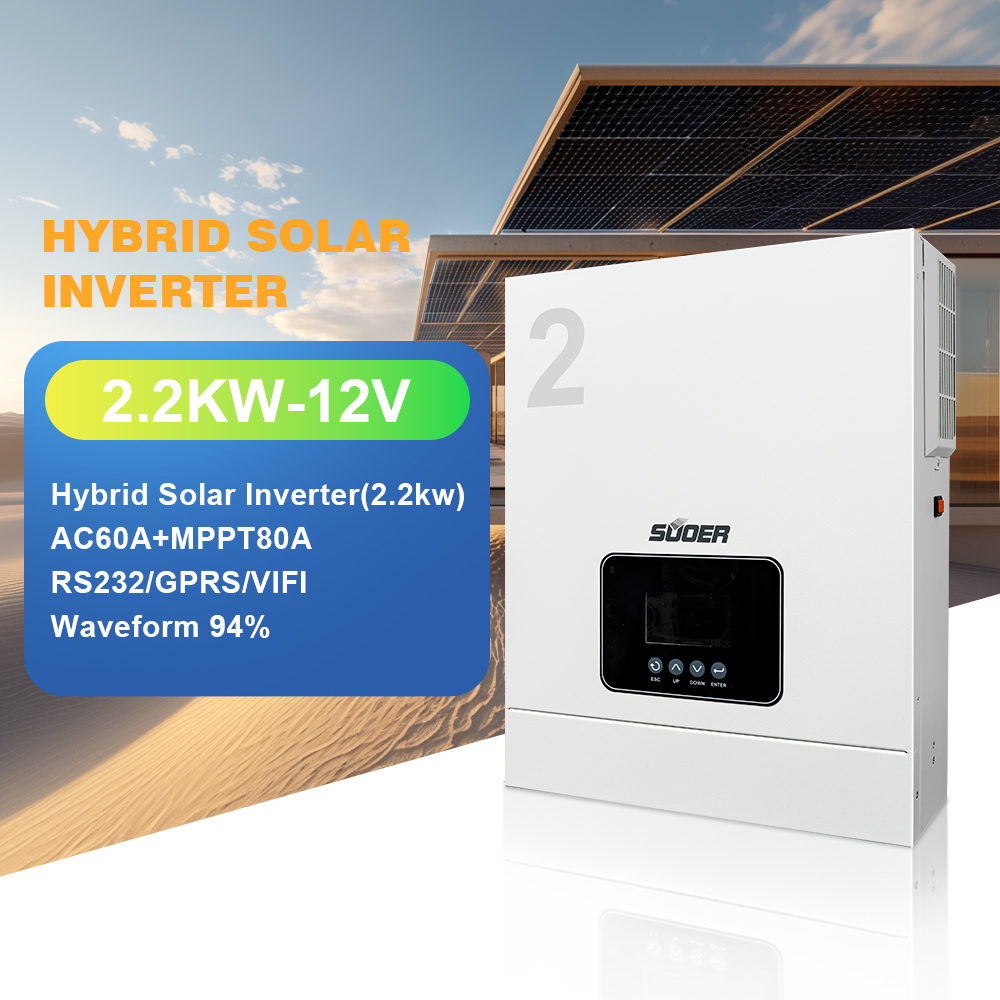 New 2.2kw Single Output MPPT Off-Grid Solar Inverter DC to AC String Inverter