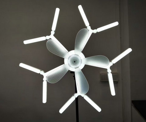 Five-blade snowflake fan light