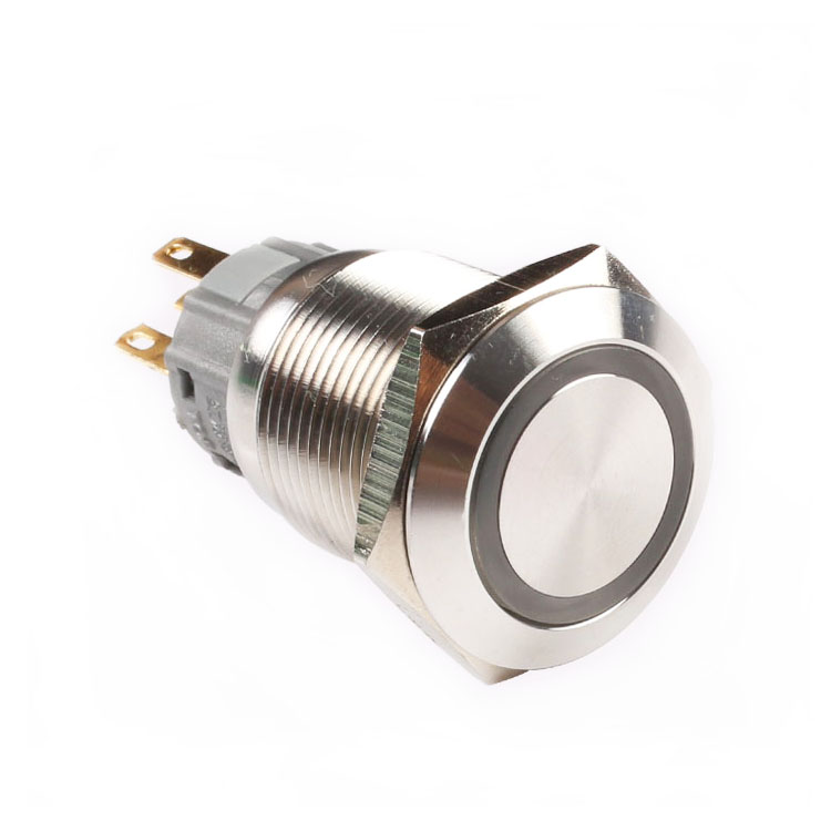 Factory supply 1no1nc 16mm illuminated metal push button switch