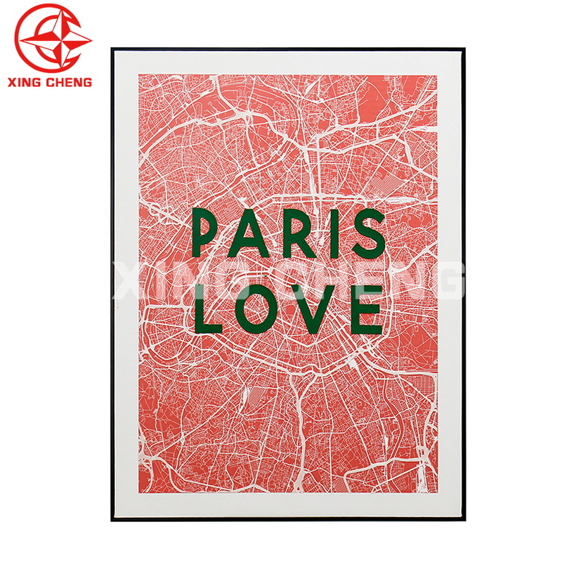 XINGCHENG 3D nordic map wall decoration canvas prints with plaster high quality for home interiors