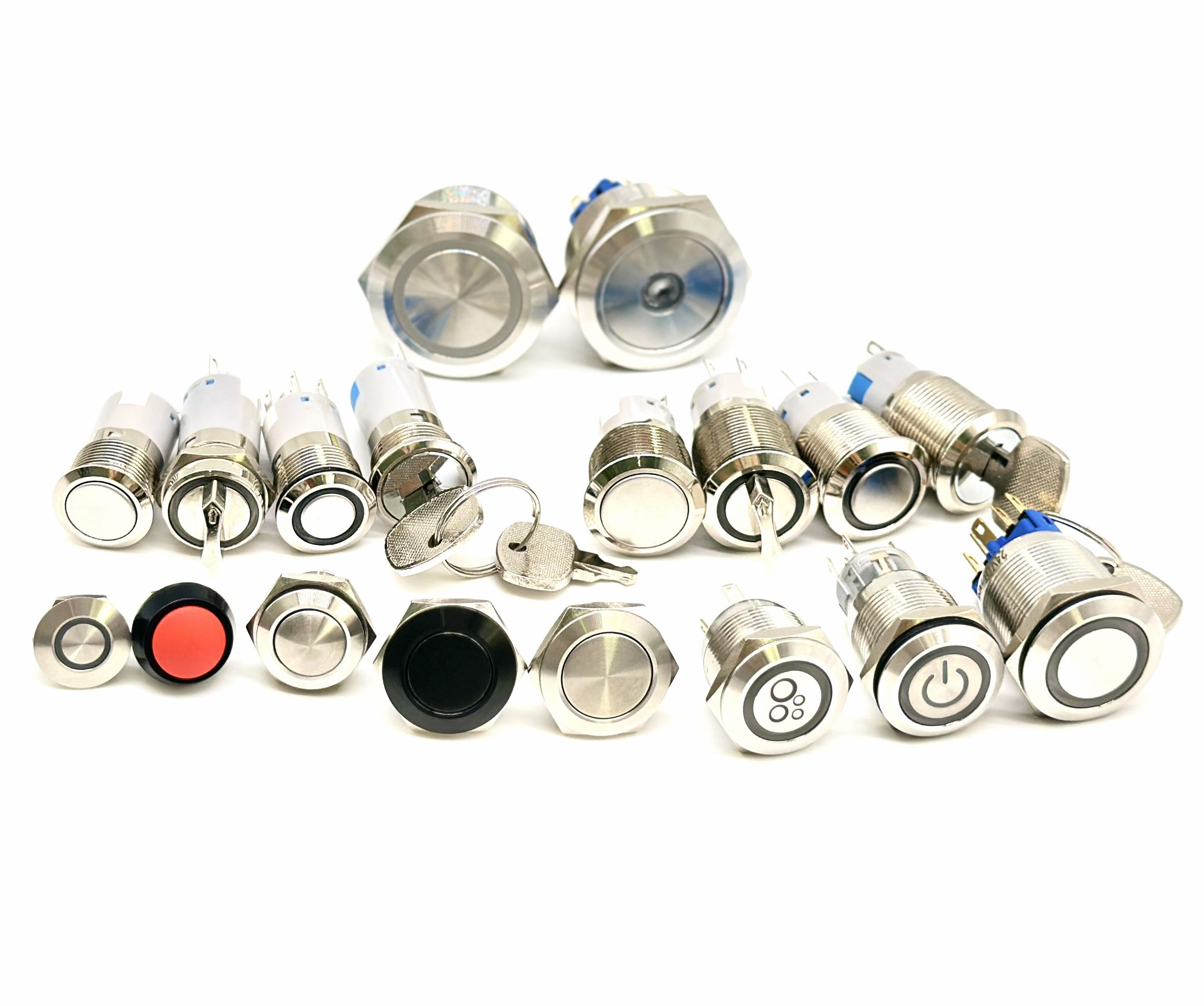 Factory supply 19mm 22mm waterproof metal push button switch