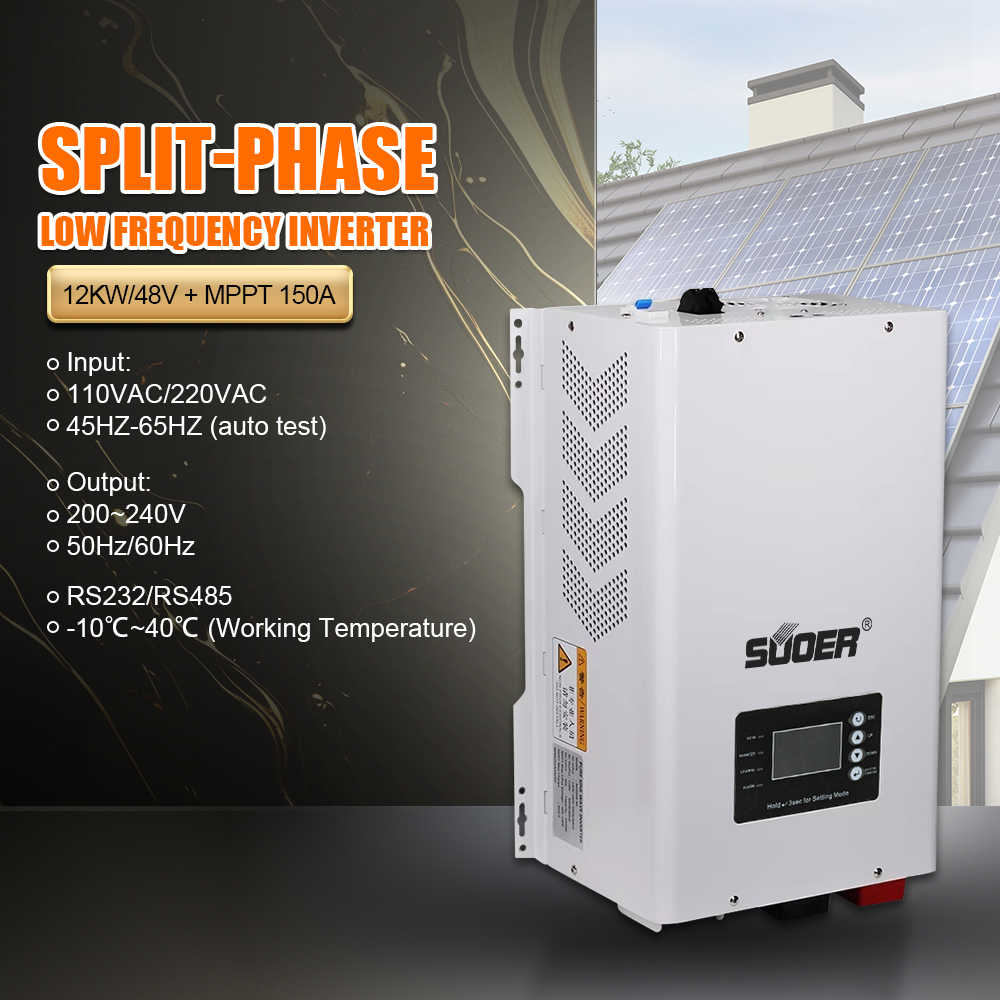 12000W Pure Sine Wave Low Frequency Split Phase Solar Inverter 48V Off-Grid with LED Display 50/60Hz