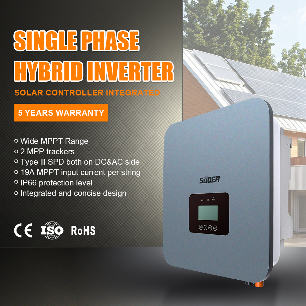 IP66 48VDC 6KW MPPT Solar Hybrid Inverter Single Phase On-Off Grid Inverter with 5 Years Warranty