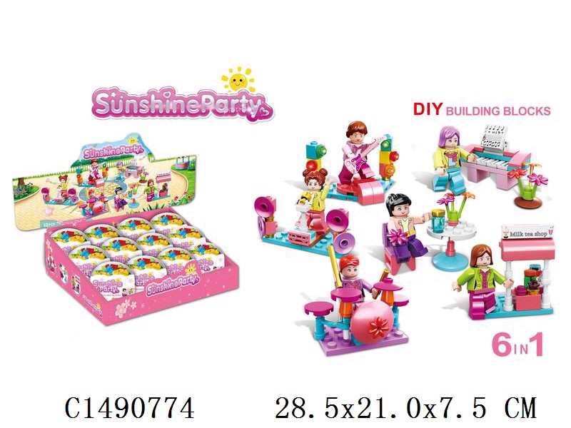 Building Block Series girl series party 6assorted 12pcs/display