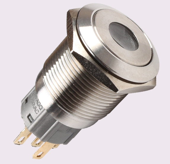 Factory supply 19mm metal push button switch with light