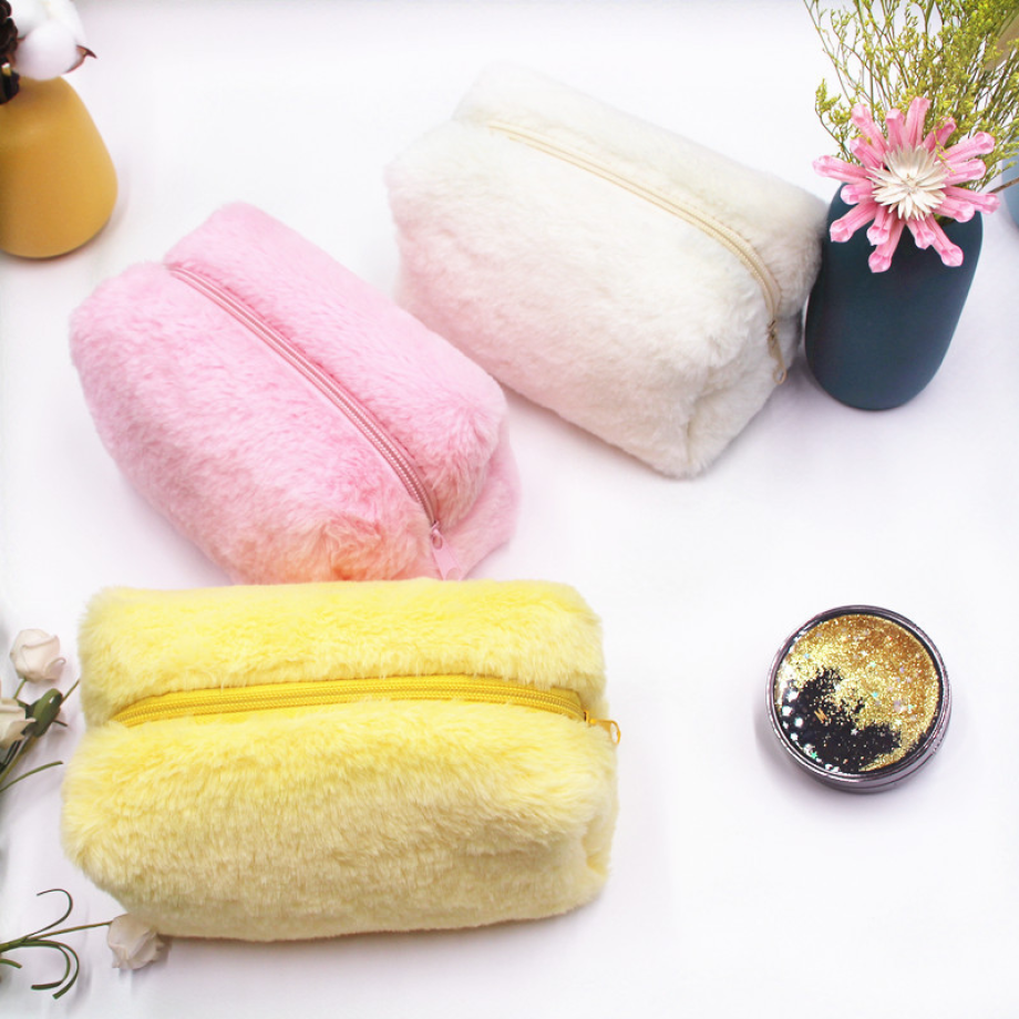 plush makeup bag