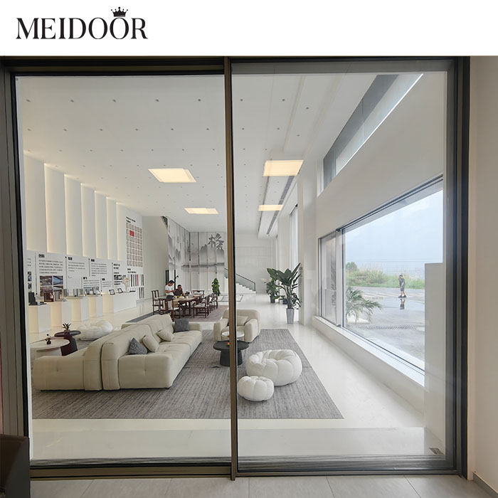 Aluminum Alloy Patio Sliding Door Double Tempered Glass Outdoor Panoramic Double Track Sliding Doors