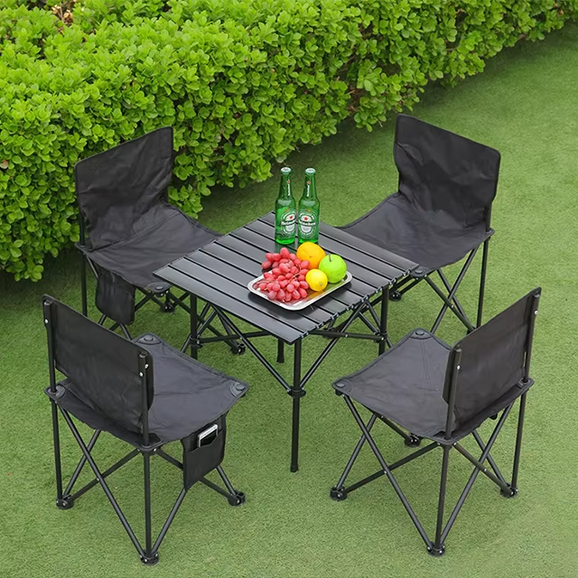 Camping portable outdoor folding dining table and chair