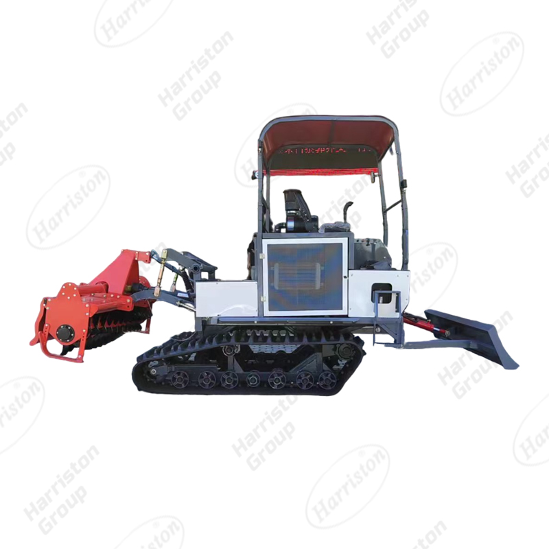 HRT-102HP-230 Self-propelled Rubber Track rotary tiller WITH DOZER