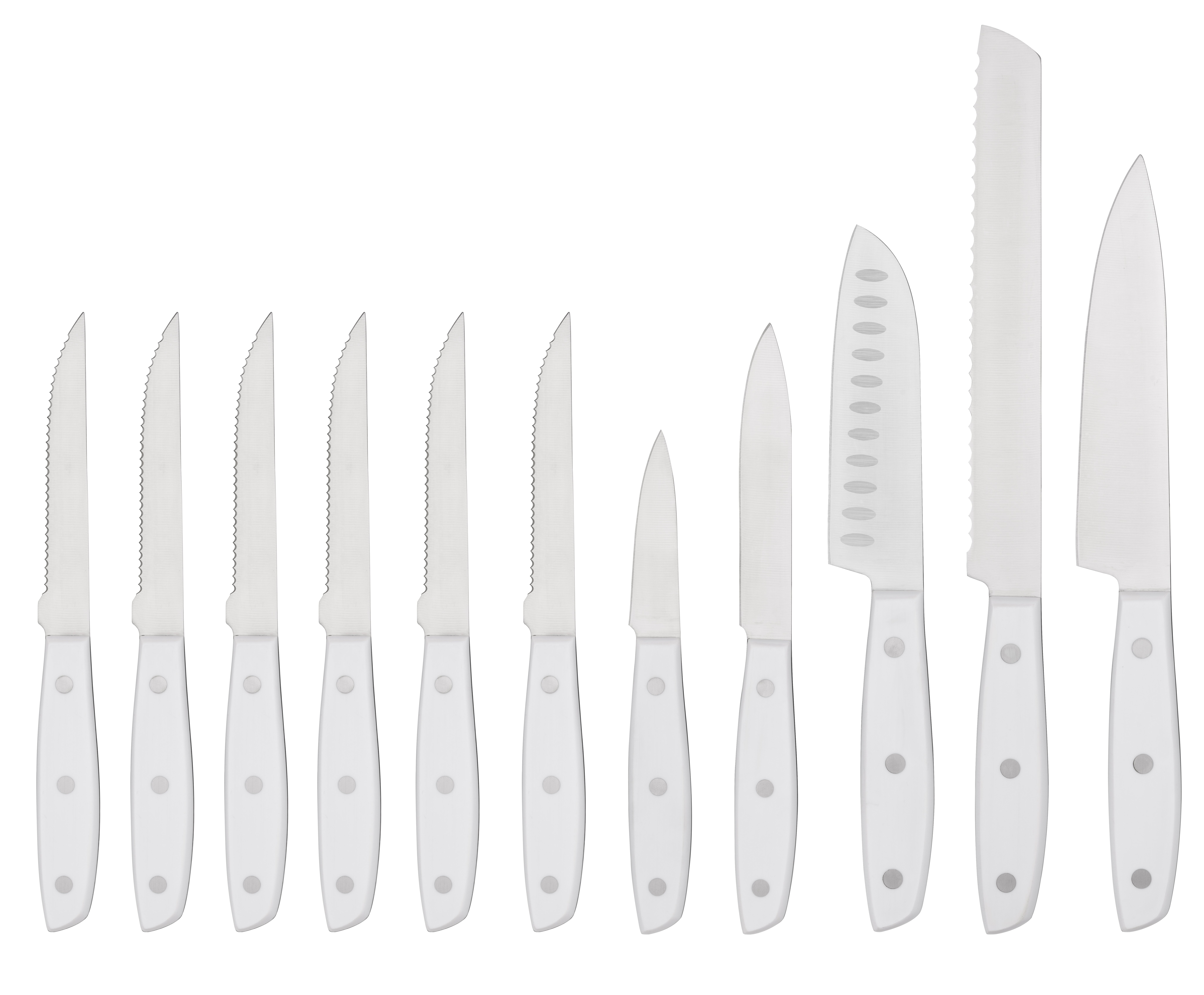 11-piece stainless steel knife set with ABS handle