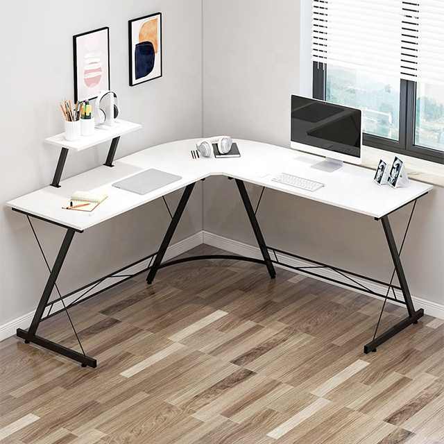 L-shaped upright computer office administrative gaming table