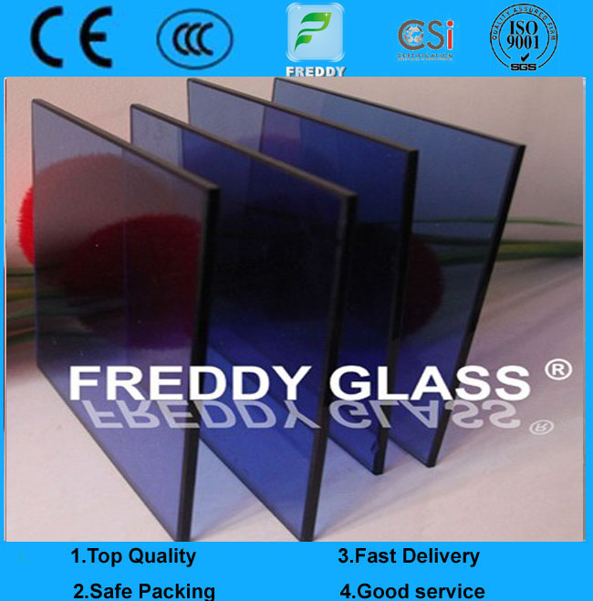 Dark blue float glass