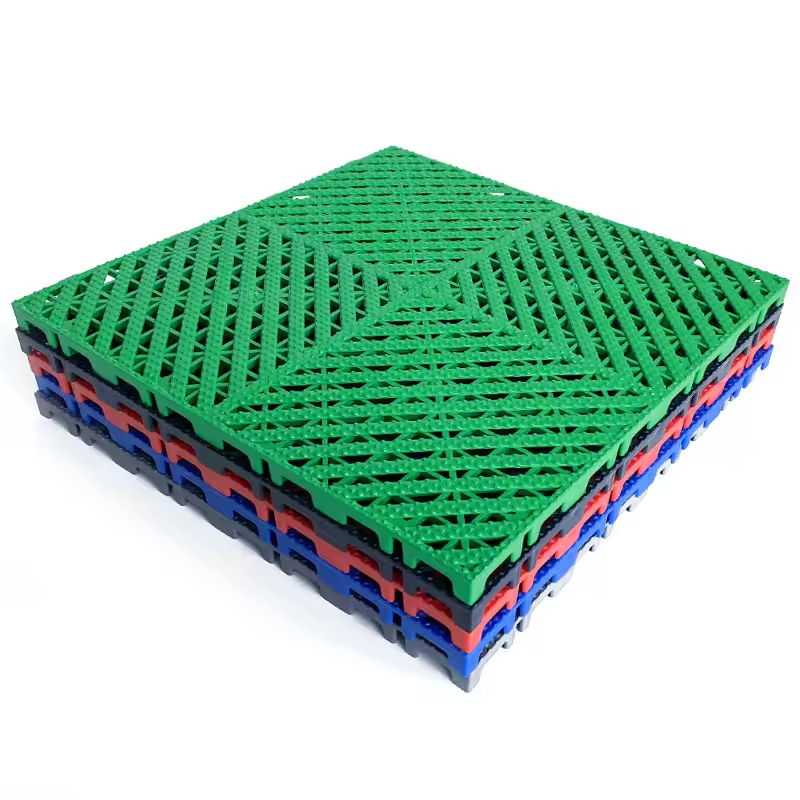 Outdoor and Indoor pp Garage Floor Tiles 3mm Invisiboe Lock Non slip Pvc Garage Floor Tiles