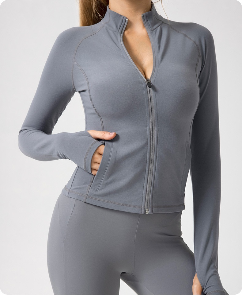 Stand collar plush yoga suit