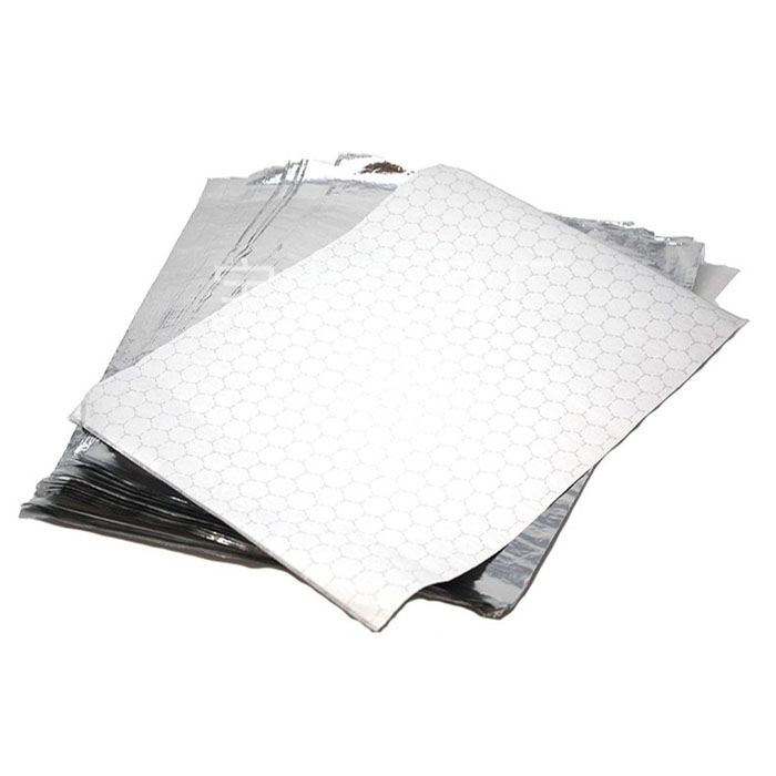 Silver aluminum foil burger paper