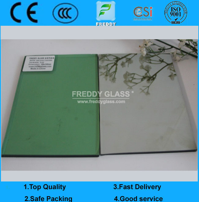 Dark green reflective glass