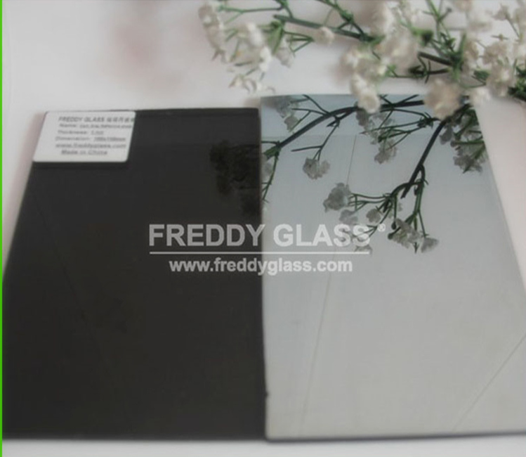 Dark grey reflective glass